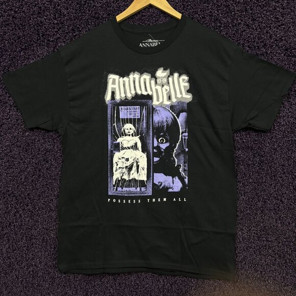 The Conjuring Annabelle Horror movie Collage Tshirt size Large - Picture 1 of 4